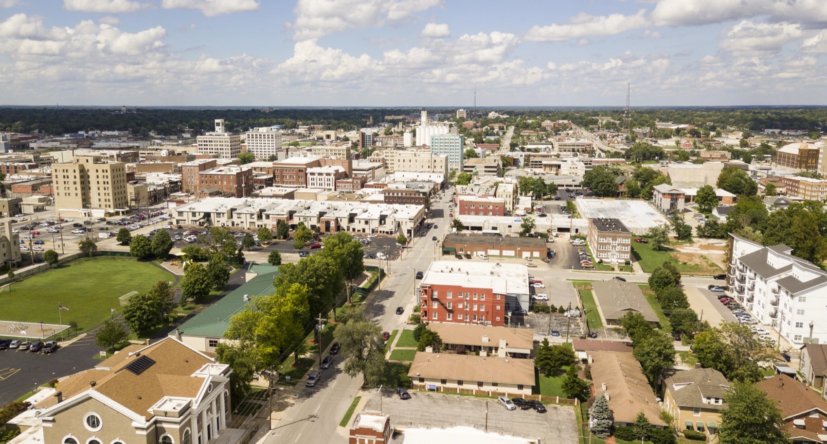 Aerial view of downtown Springfield, Missouri